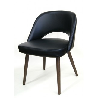 M5670 Black Commercial Restaurant Mid Century Modern Jetson Upholstered Dining Chair